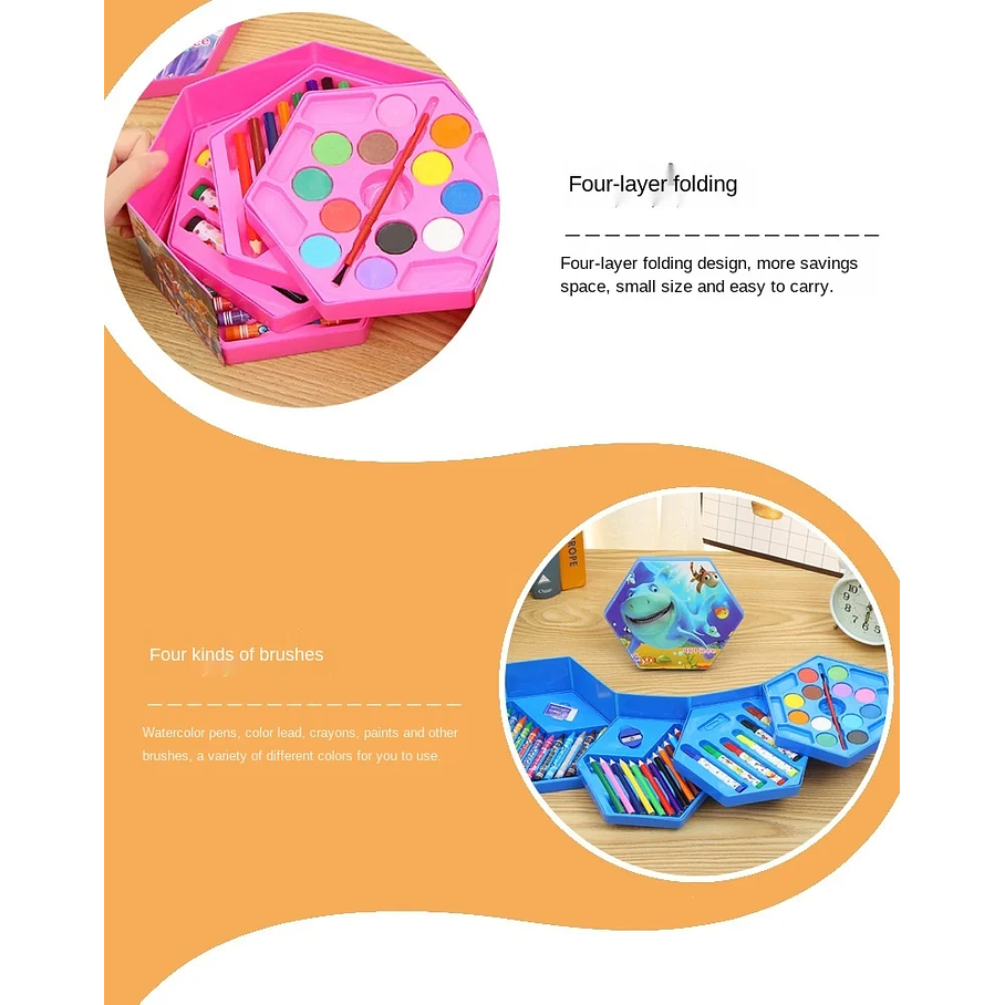 Set De Arte Para Colorear 46 Piezas Para Niños Y Niñas 5