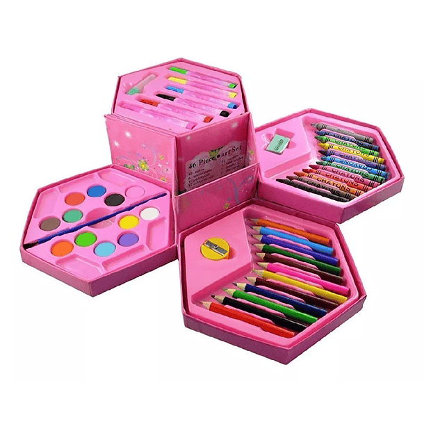Set De Arte Para Colorear 46 Piezas Para Niños Y Niñas 1