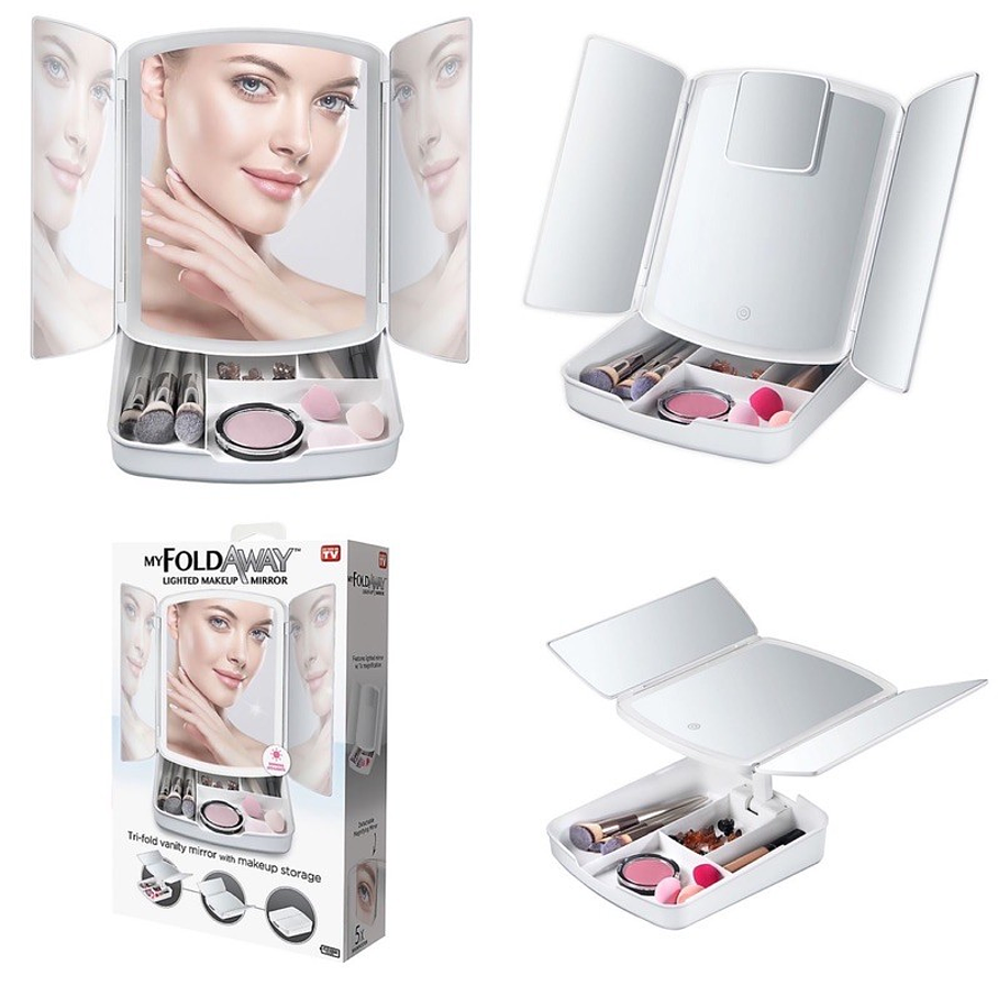 Espejo Pleglable con Luces 4 Compartimentos  4