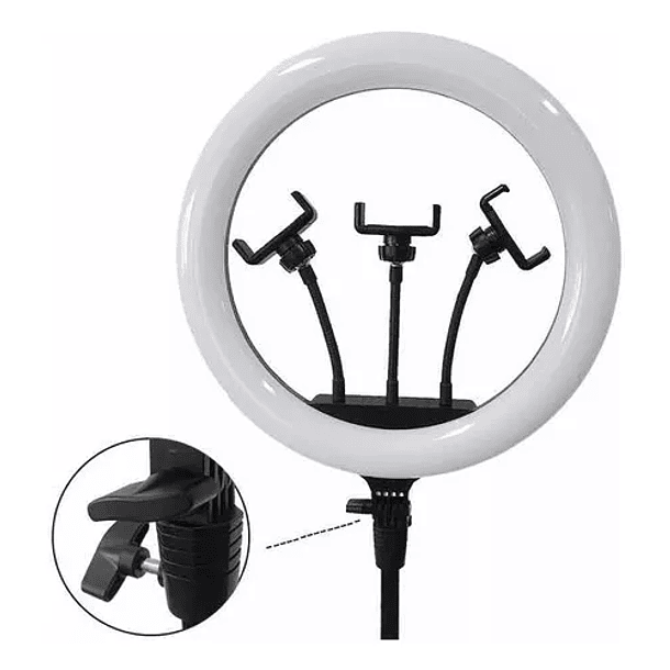 Aro Led 14 (36cm) + Trípode 2,1 M Con 3 Soporte De Celular 1