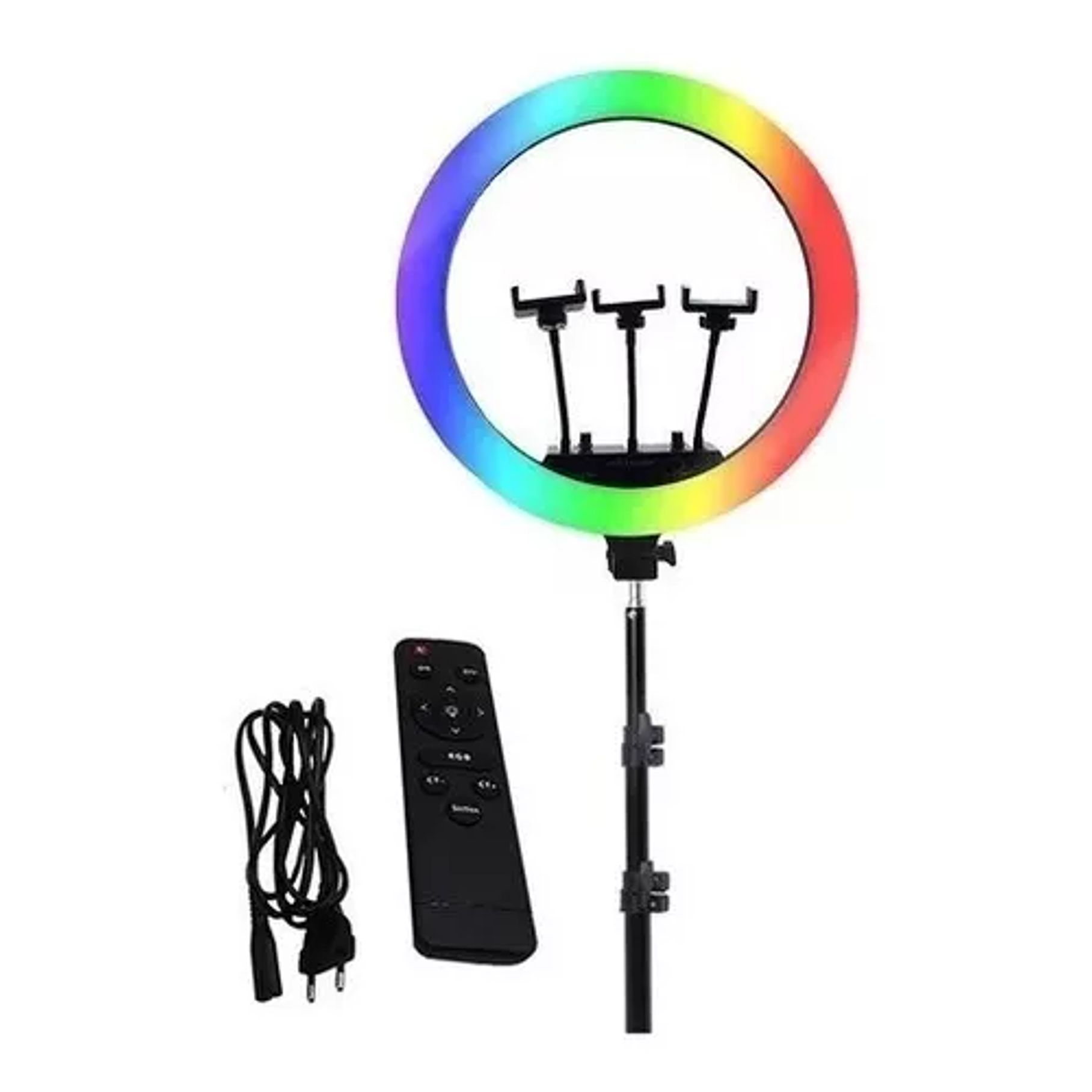 Aro Luz Led Multicolor 45cm + Control + Trípode Rgb + Blanca 5