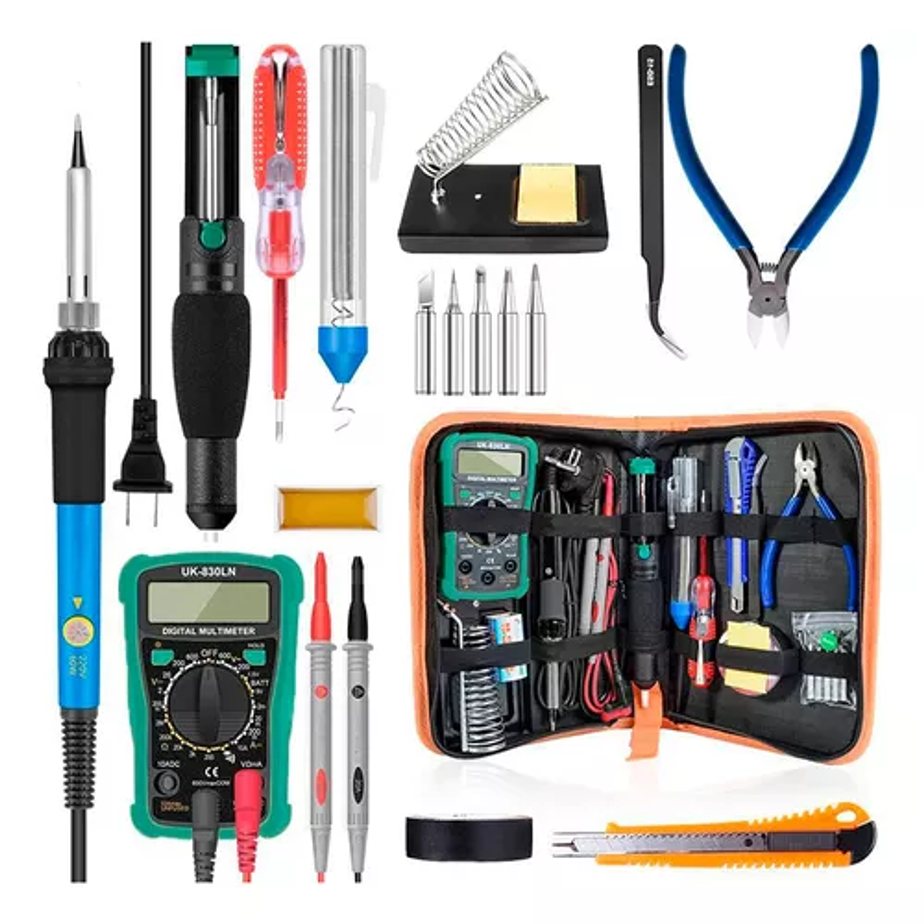 Kit De Cautín Para Soldar 60w Multímetro Temperatura 220v 1
