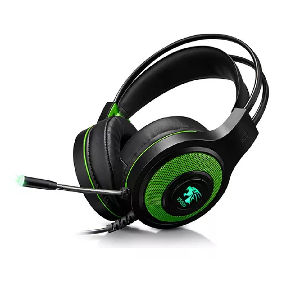 Audífonos Gamer Verde Luz Pro Micrófono Consola Videojuegos 1