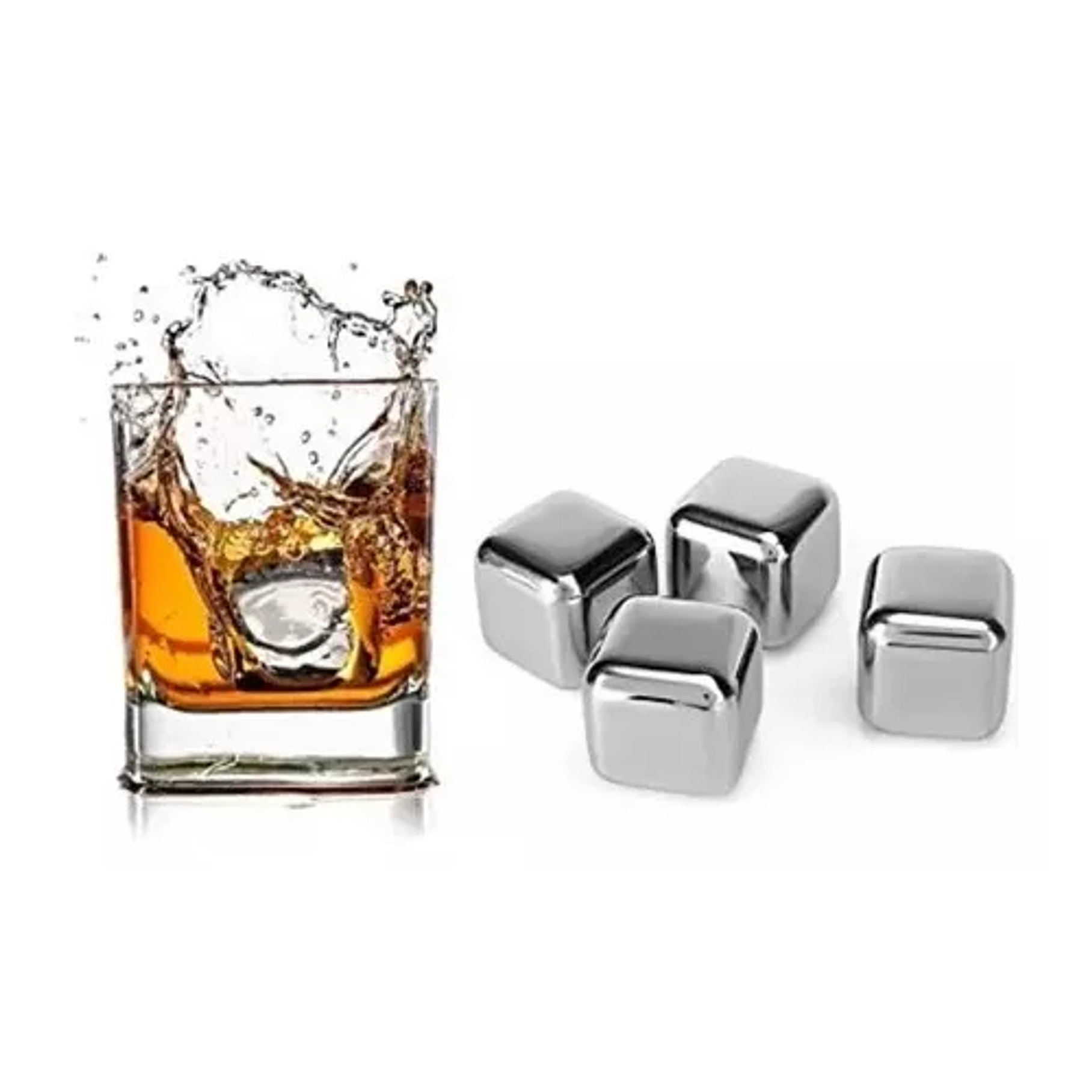 4 Cubitos De Hielo De Acero  Reutilizables 2.5 Cms 1