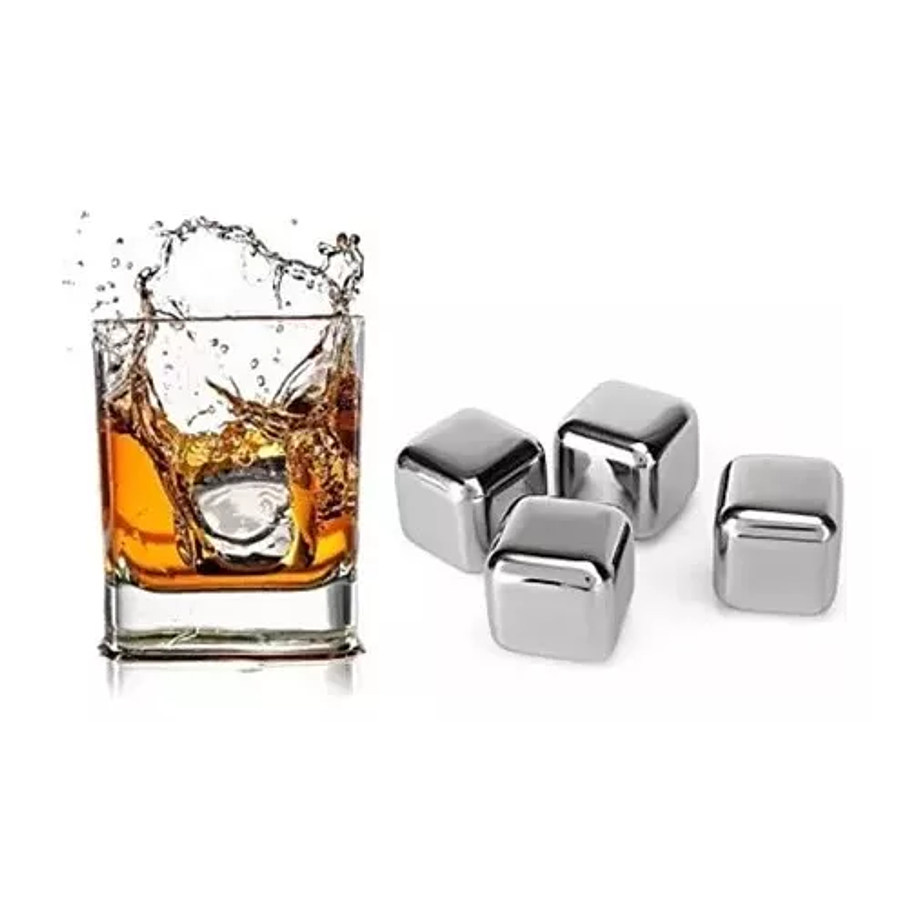 4 Cubitos De Hielo De Acero  Reutilizables 2.5 Cms 1