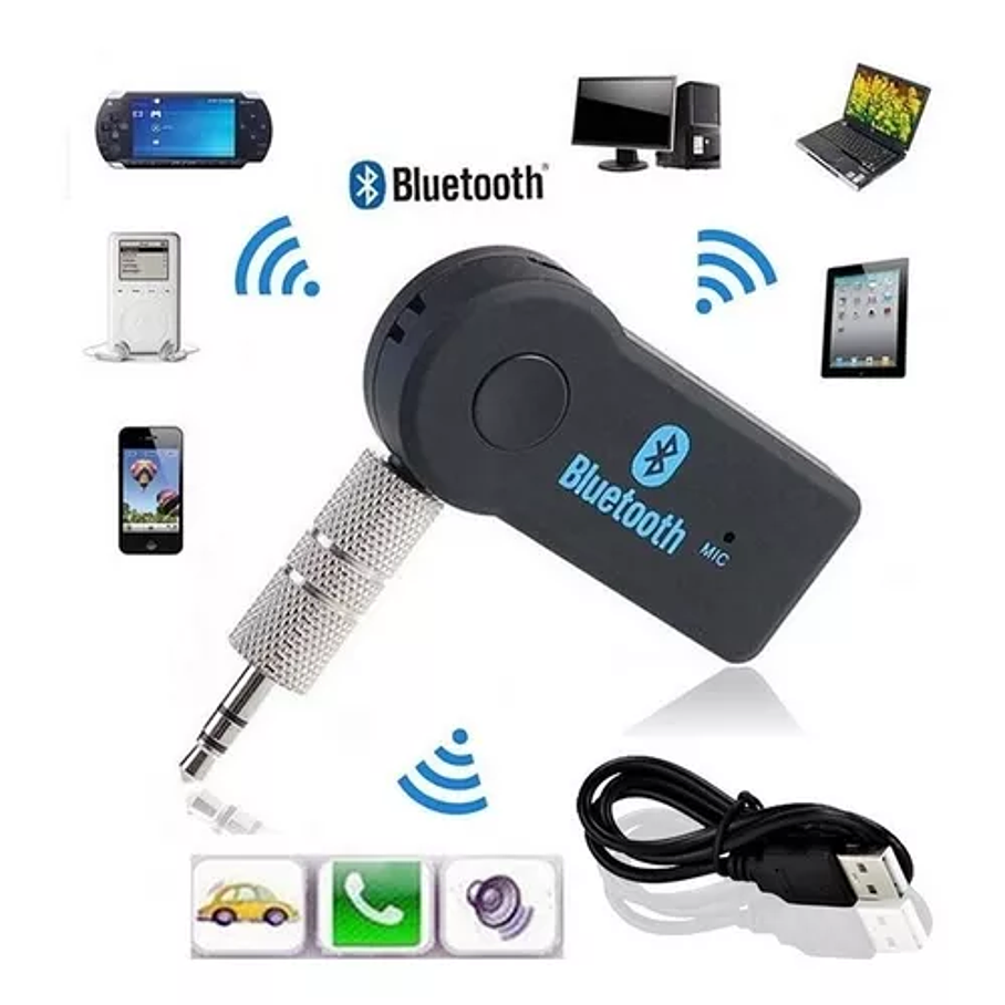 Receptor De Audio Bluetooth Adaptador Auto Pendrive Music 3