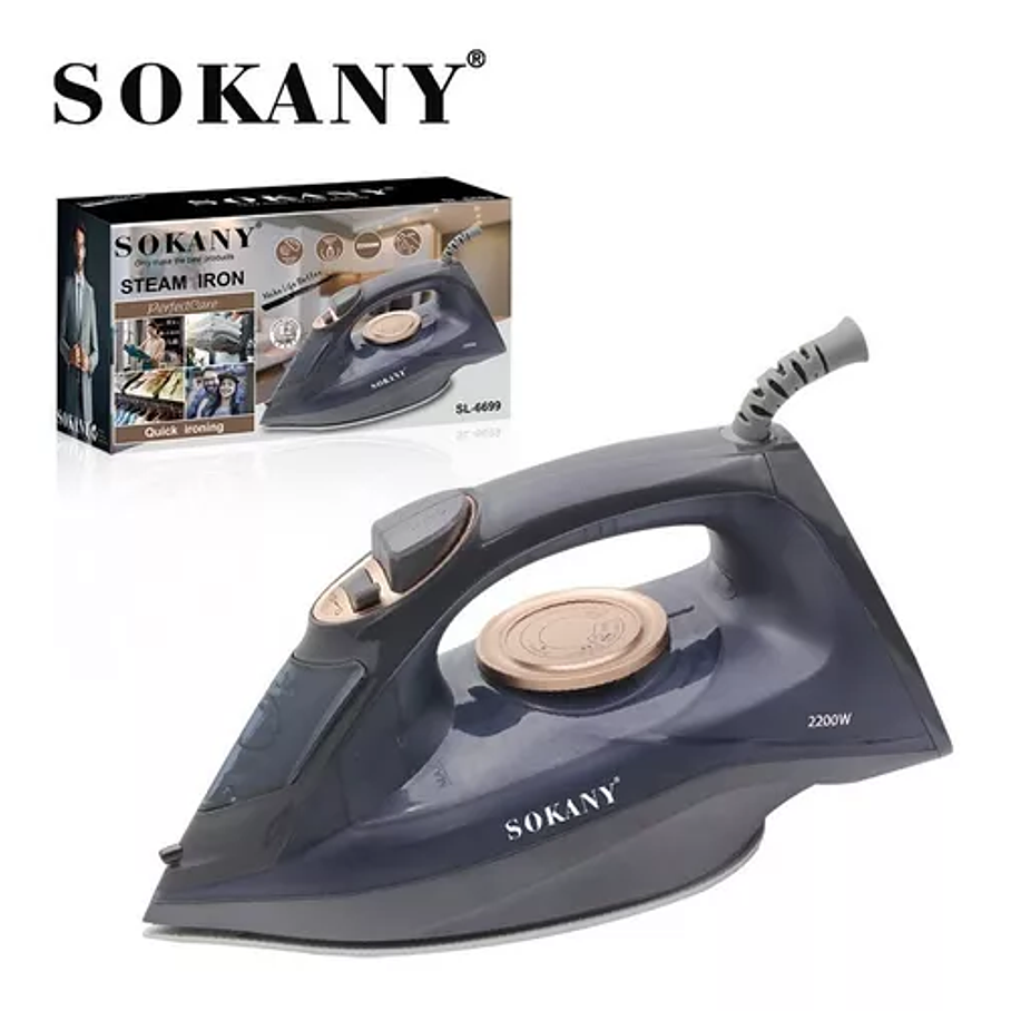Plancha A Vapor Sokany Sl-6699 Color Gris Oscuro 2