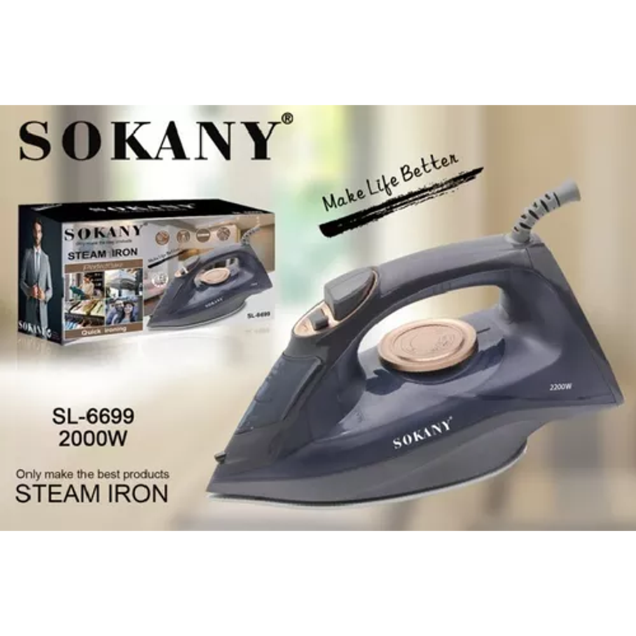 Plancha A Vapor Sokany Sl-6699 Color Gris Oscuro 3