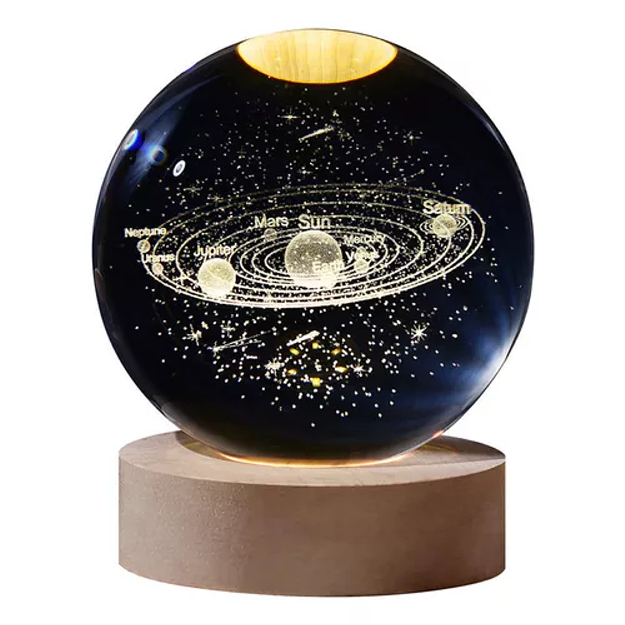 Lampara De Luz Led 3d Bola de Cristal Sistema Solar  1
