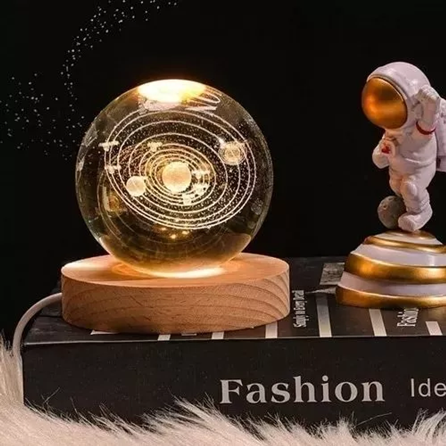 Lampara De Luz Led 3d Bola de Cristal Sistema Solar  4