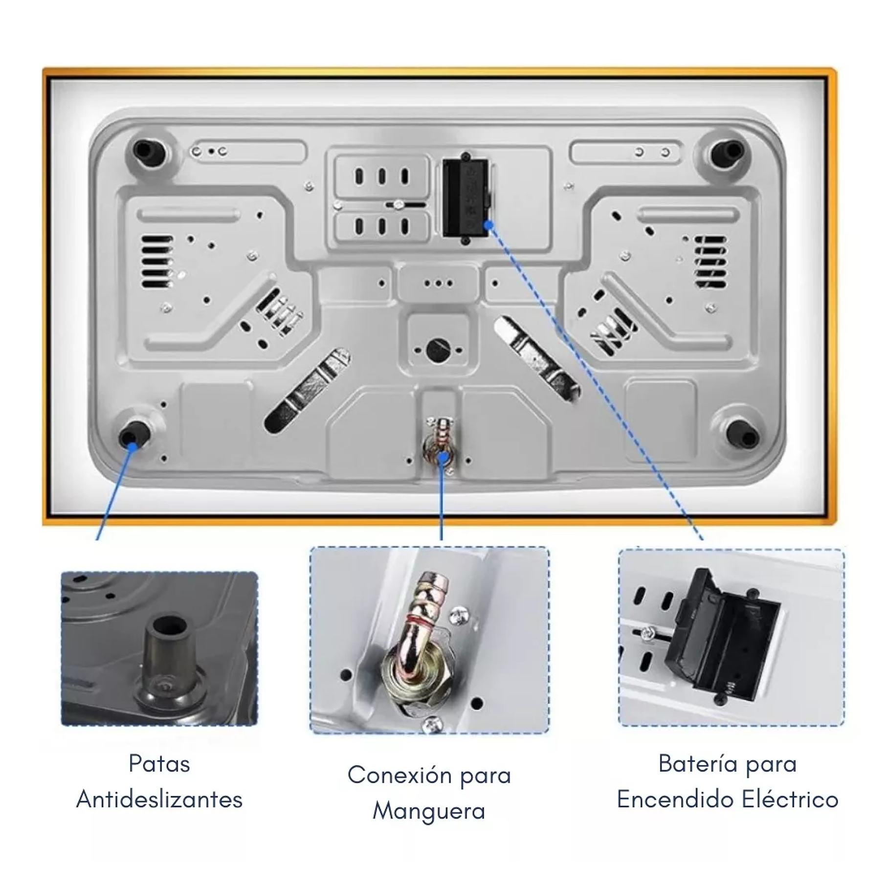 Cocina Encimera A Gas 2 Platos Levadizos Vidrio Templado  5