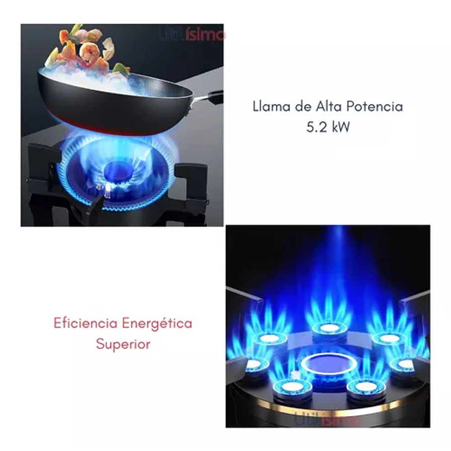 Cocina Encimera A Gas 2 Platos Levadizos Vidrio Templado  8