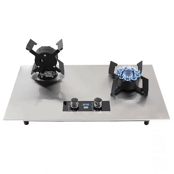 Cocina Encimera 2 Platos Levadizos Acero Inoxidable Premium  1