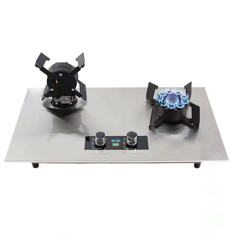 Cocina Encimera 2 Platos Levadizos Acero Inoxidable Premium  1