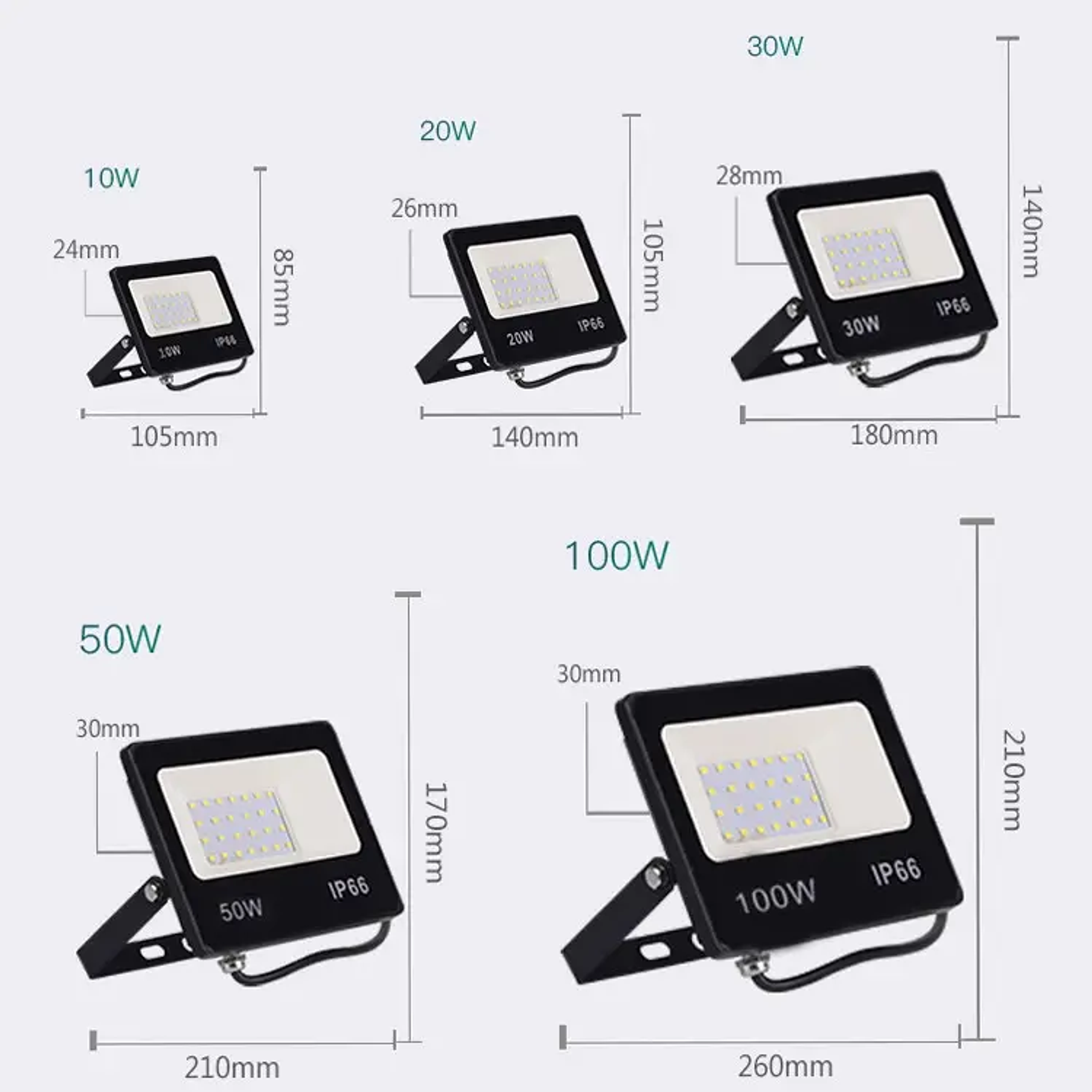 Reflector Con Sensor Led Panel Solar 100w Exterior 4