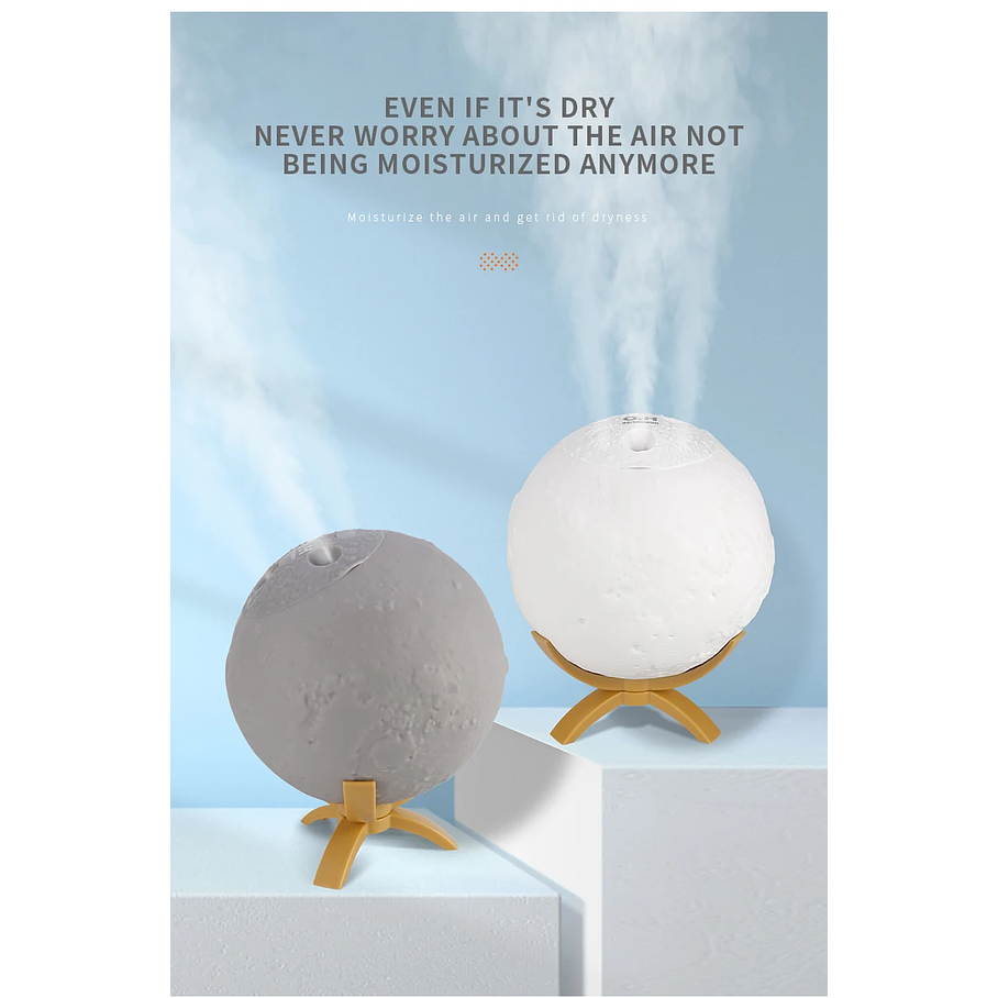 Lámpara Luna Escritorio 3D + USB Recargable 16cm 6