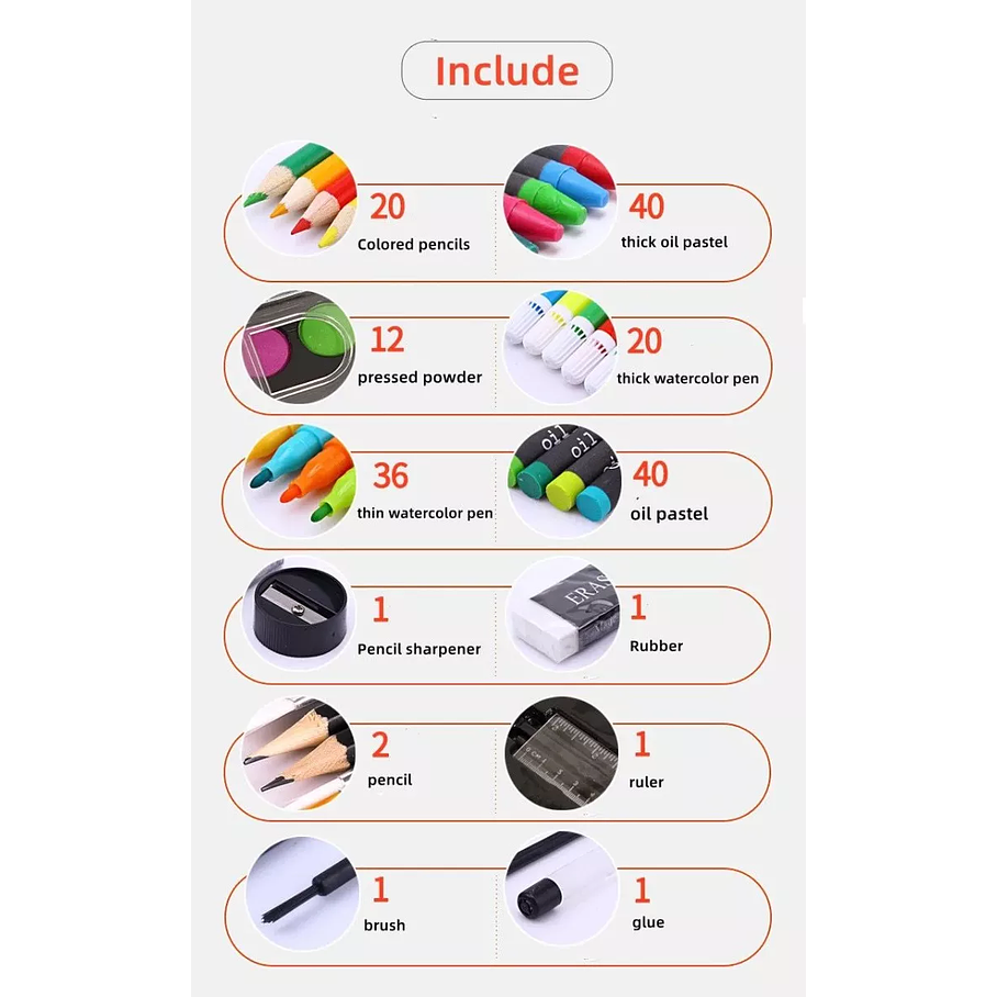 Maleta de Madera 180 Lápices Crayones Acuarela 2