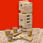 Juego Jenga Trago Drunken Tower + 4 Vasos Shots Mesa  3