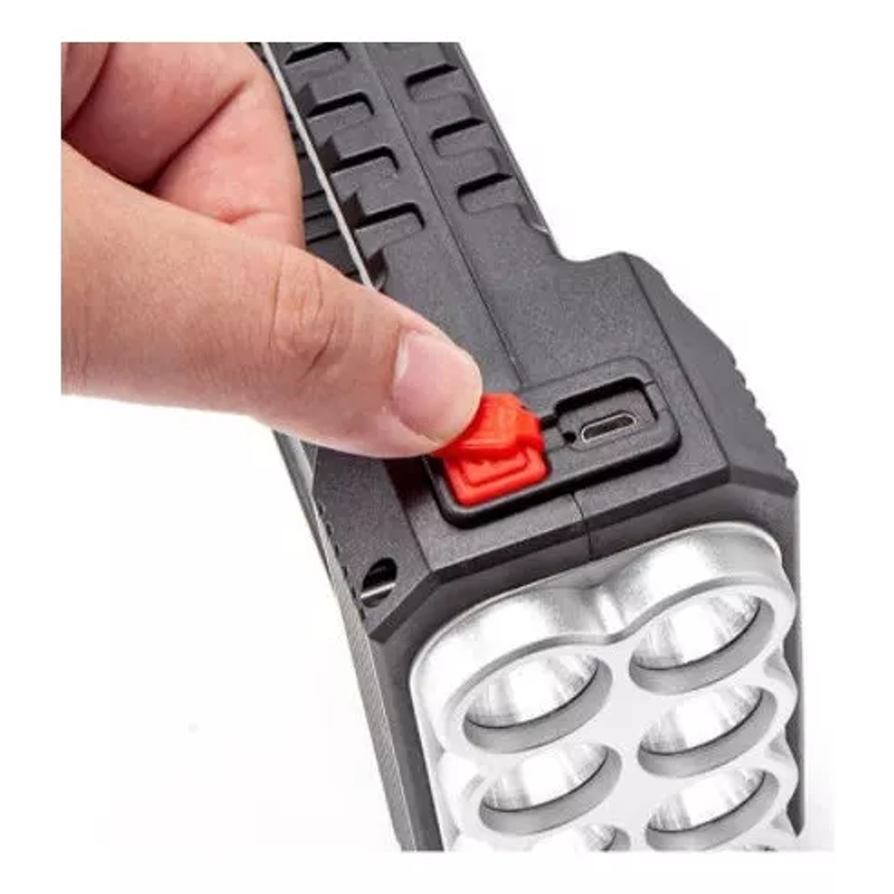  Linterna De Mano Portátil 8 Led Recargable Solar Usb Camping  Negro 2