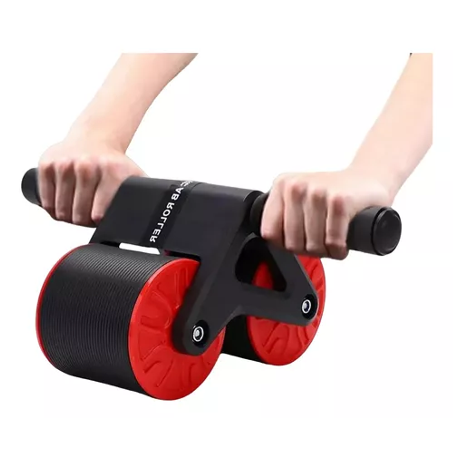 Rueda Abdominal Rodillo Doble Para Ejercicios Flexiones Color Rojo 1