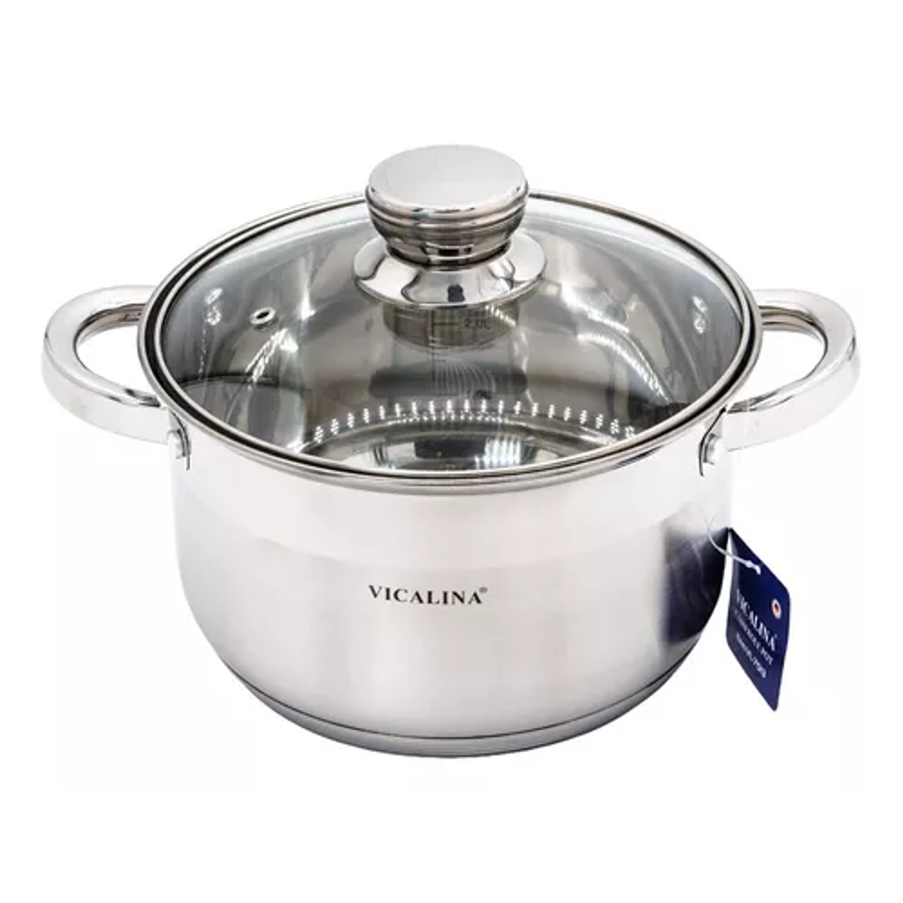 Olla Con Tapa De Vidrio Acero Inoxidable  5lts Color Plateado 4