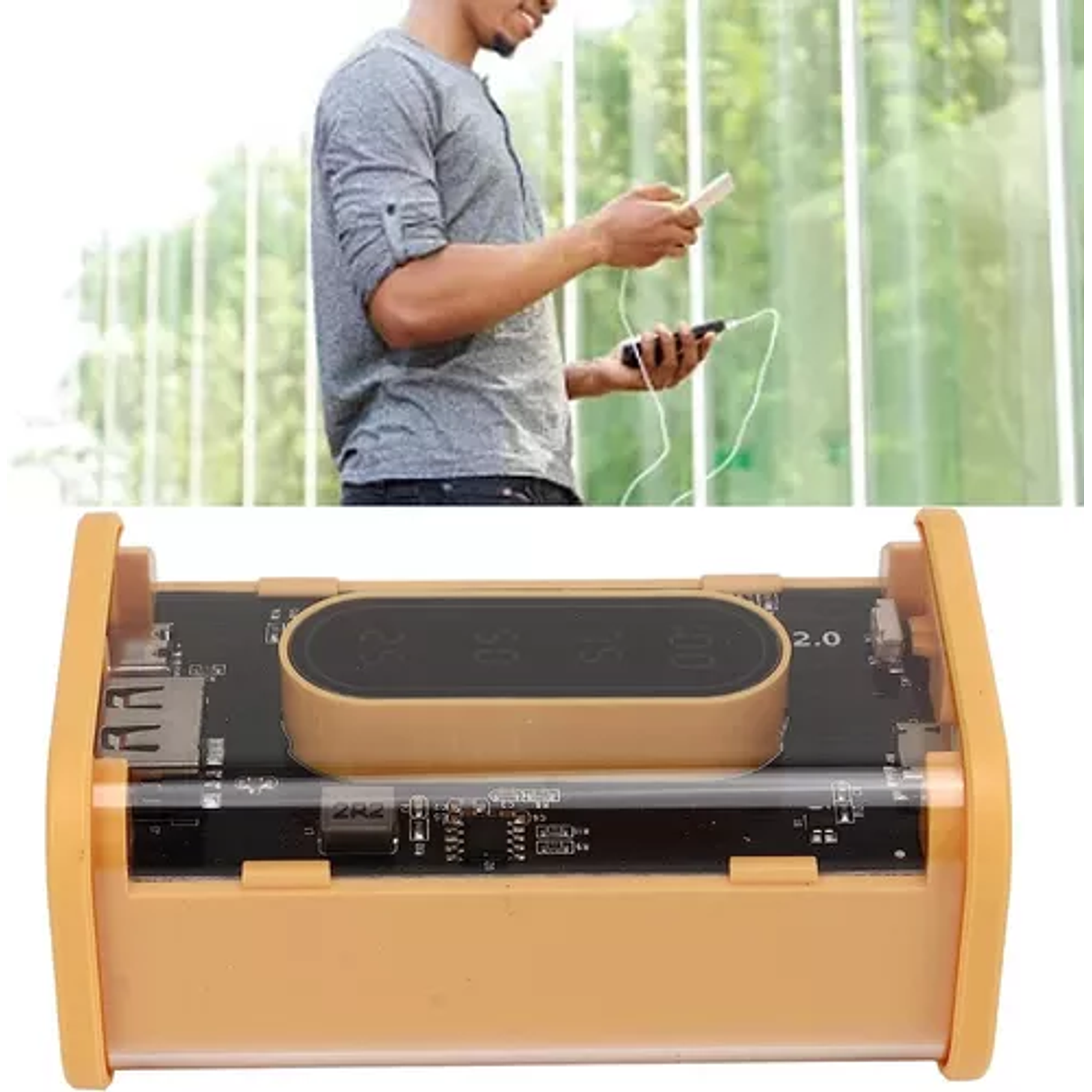 Power Bank 18000mah Banco De Energía Batería Externa Color Amarillo 5