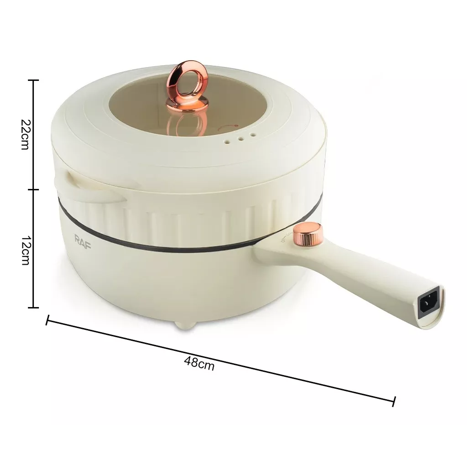 Olla Vaporera Eléctrica Multifuncional 7 Lts Raf R.5401 Color Blanco Frecuencia 50hz 3
