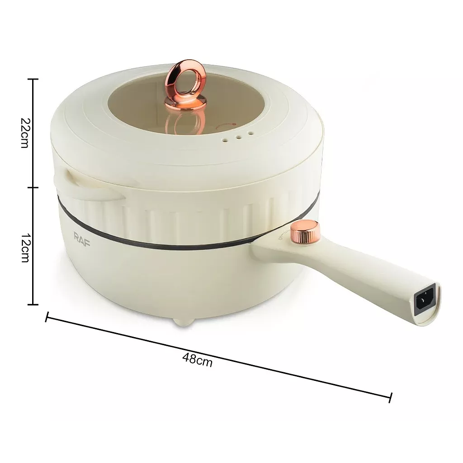 Olla Vaporera Eléctrica Multifuncional 7 Lts Raf R.5401 Color Blanco Frecuencia 50hz 3