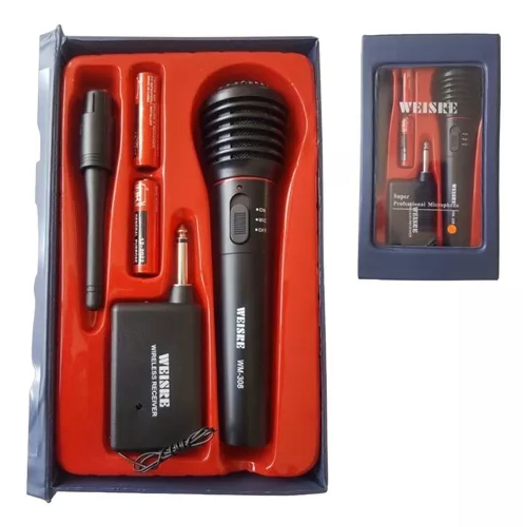 Micrófono Inalámbrico Alámbrico Estuche + Pilas Weisre 1