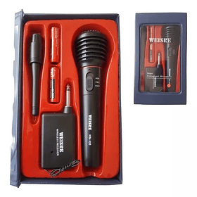 Micrófono Inalámbrico Alámbrico Estuche + Pilas Weisre