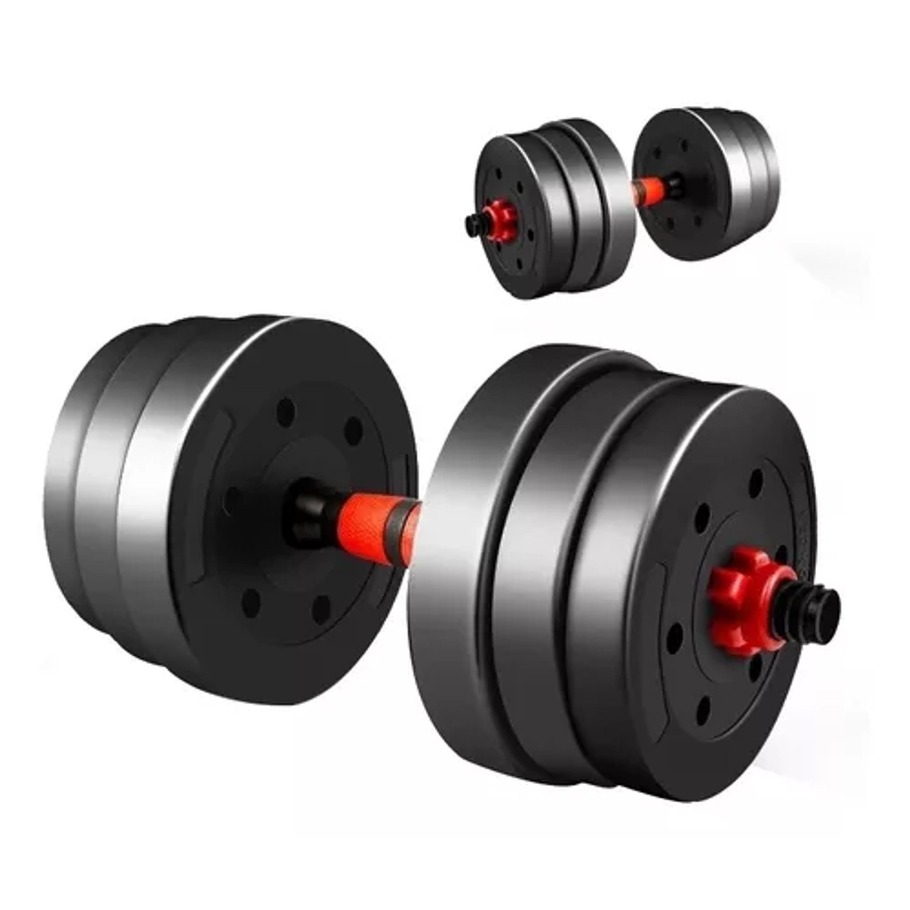 Set Mancuernas Y Barra Unibles 40kg Fitness Pesas Ajustables 2