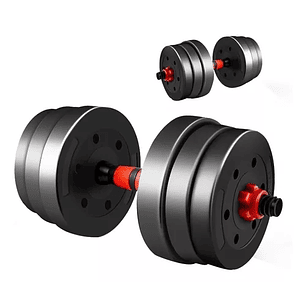 Set Mancuernas Y Barra Unibles 40kg Fitness Pesas Ajustables