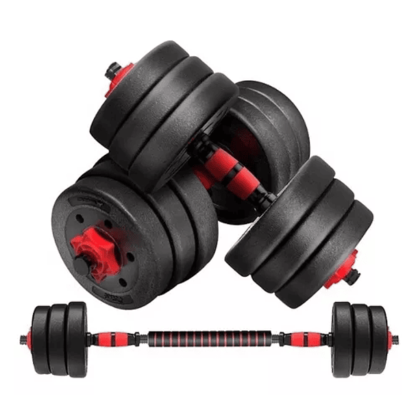 Set Mancuernas Y Barra Unibles 40kg Fitness Pesas Ajustables 4