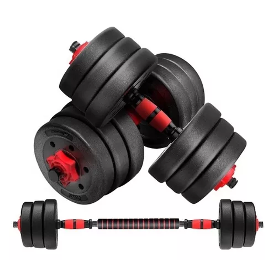 Set Mancuernas Y Barra Unibles 40kg Fitness Pesas Ajustables 4
