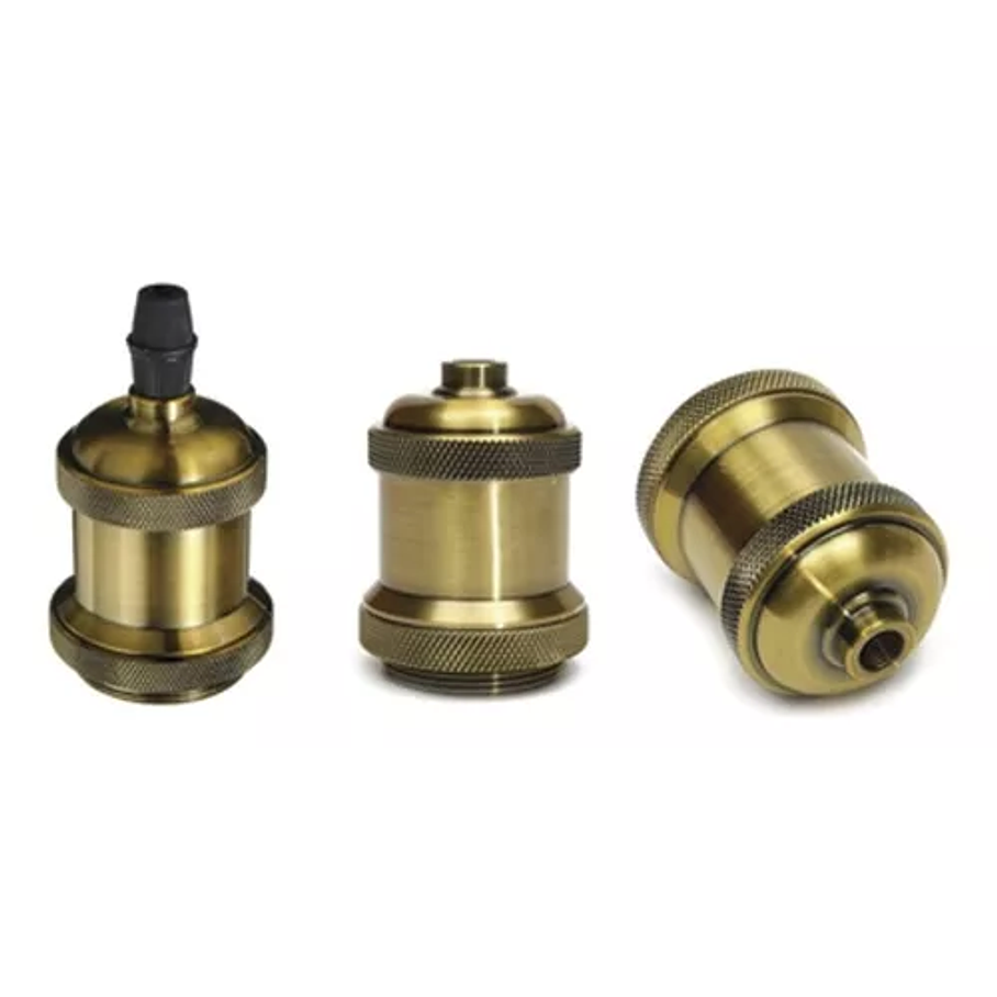 Soquete E27 Bronce Metálico Vintage Iluminación Hogar 2