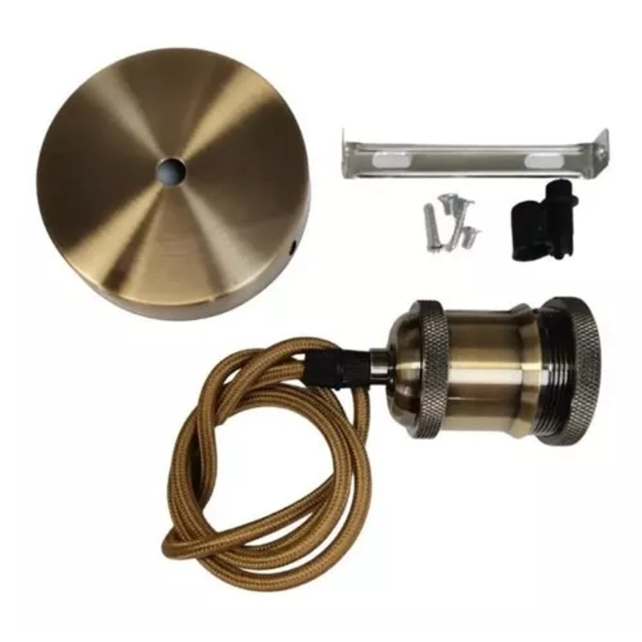 Soquete E27 Bronce Metálico Vintage Iluminación Hogar 3