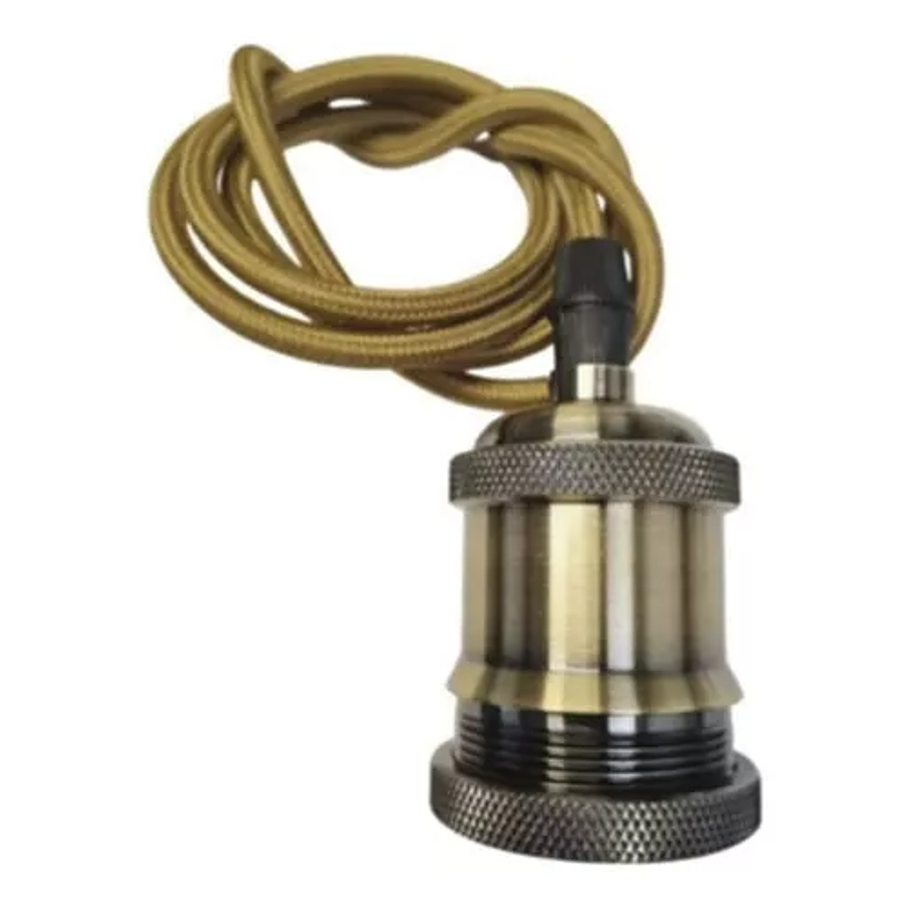 Soquete E27 Bronce Metálico Vintage Iluminación Hogar 1