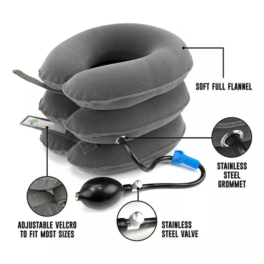 Almohada Cojín Inflable 3 Nivel Cuello Cervical Viaje Avión 2