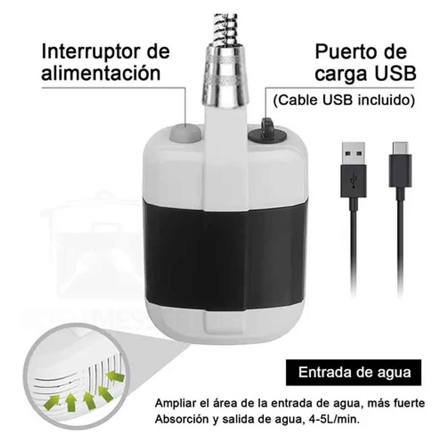 Ducha Portátil Para Camping Ducha Recargable Al Aire Libre 3