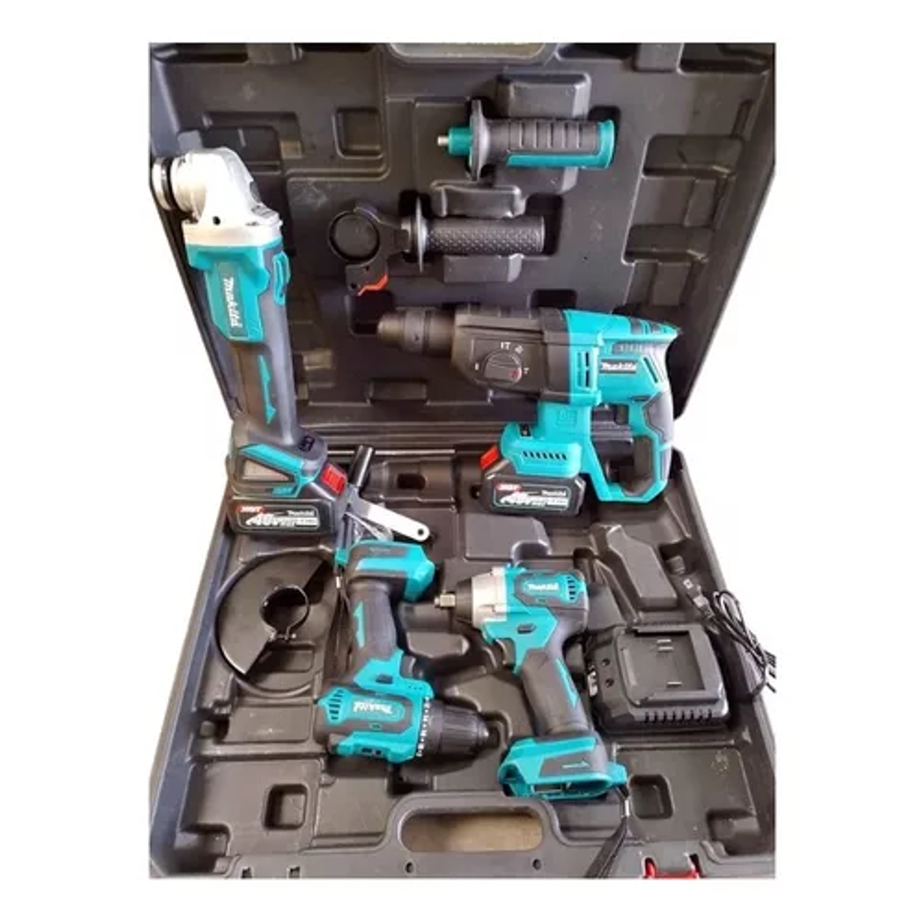 Kit de Taladros Portátil Percutor Esmeril Doble Bateria 3