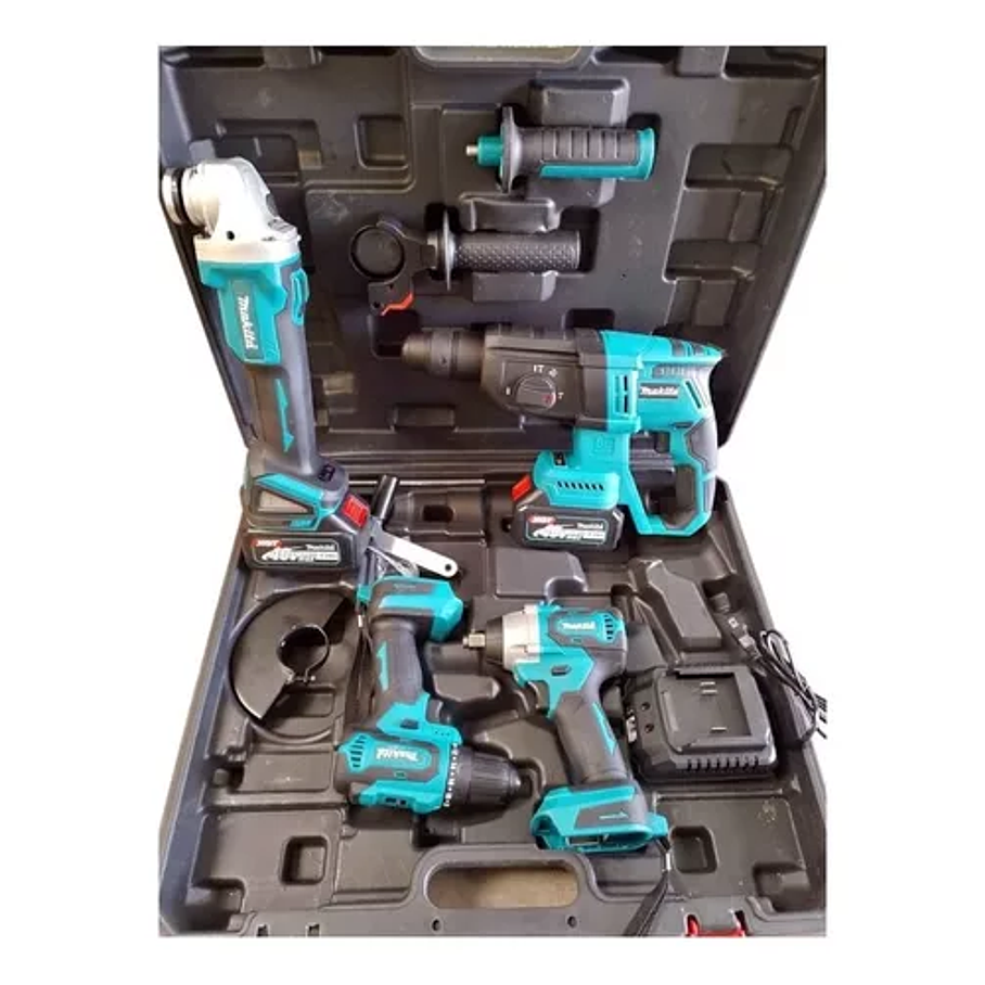 Kit de Taladros Portátil Percutor Esmeril Doble Bateria 3