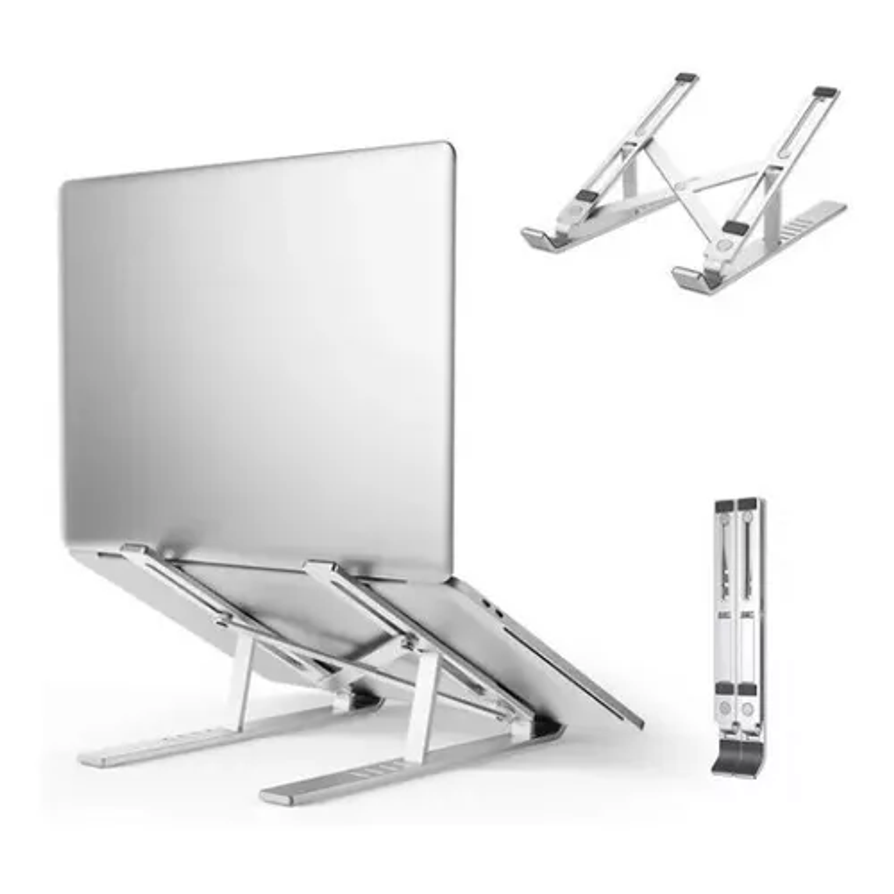 Soporte De Alumnio Notebook Portatil Color Plateado 2
