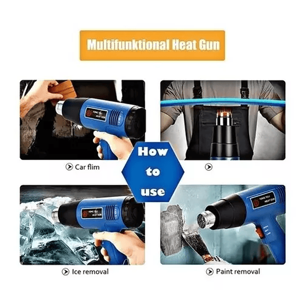 Pistola Calor 1000/1800w 400/600ºc Aire Caliente 4