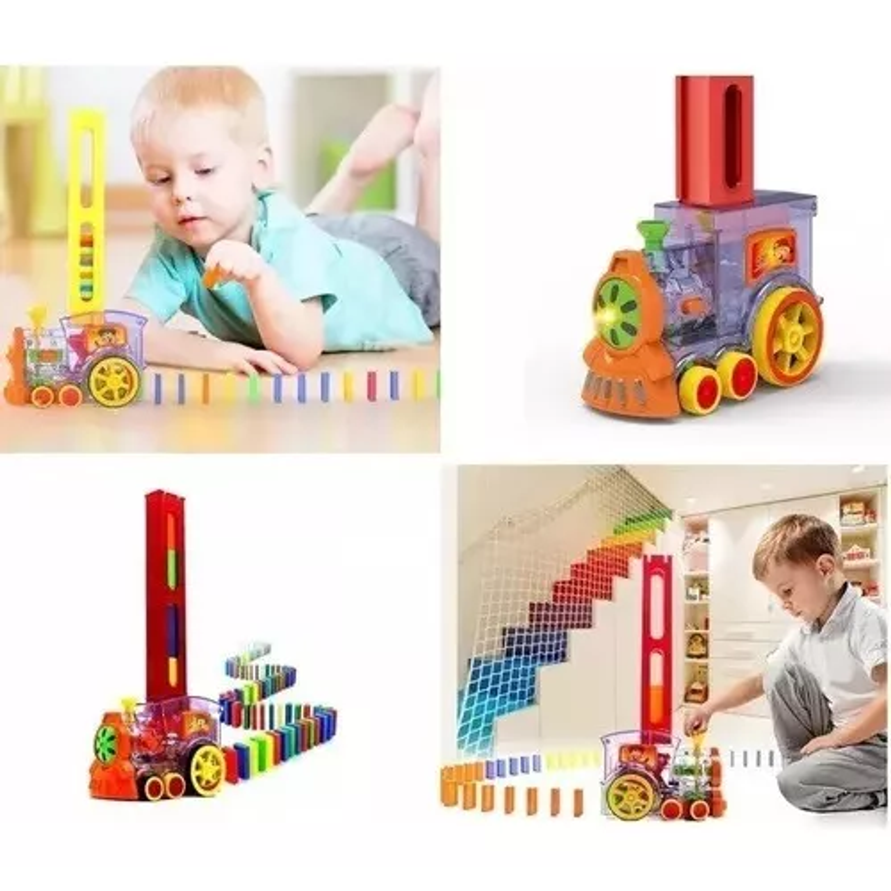 Tren Juguete Dominó Automático Juego Para Niños Y Niñas Personaje Tren Domino 2