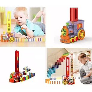 Tren Juguete Dominó Automático Juego Para Niños Y Niñas Personaje Tren Domino