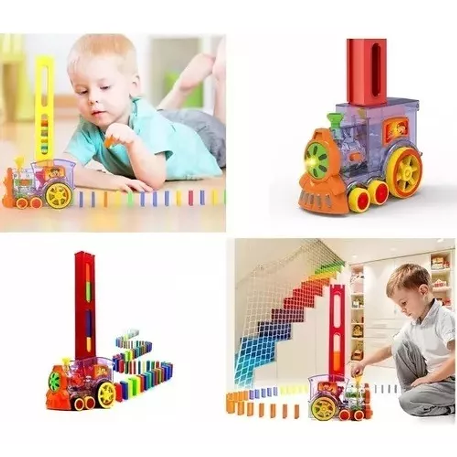 Tren Juguete Dominó Automático Juego Para Niños Y Niñas Personaje Tren Domino 2