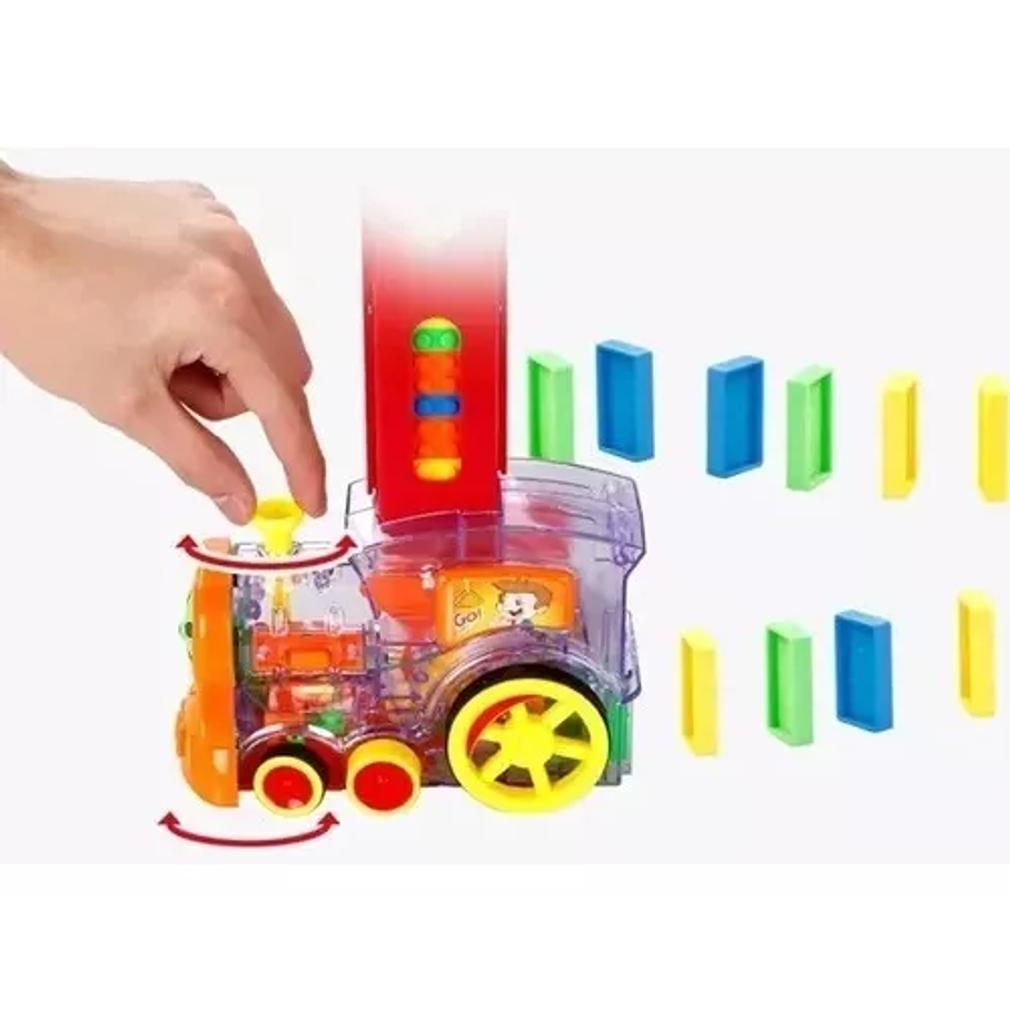 Tren Juguete Dominó Automático Juego Para Niños Y Niñas Personaje Tren Domino 3