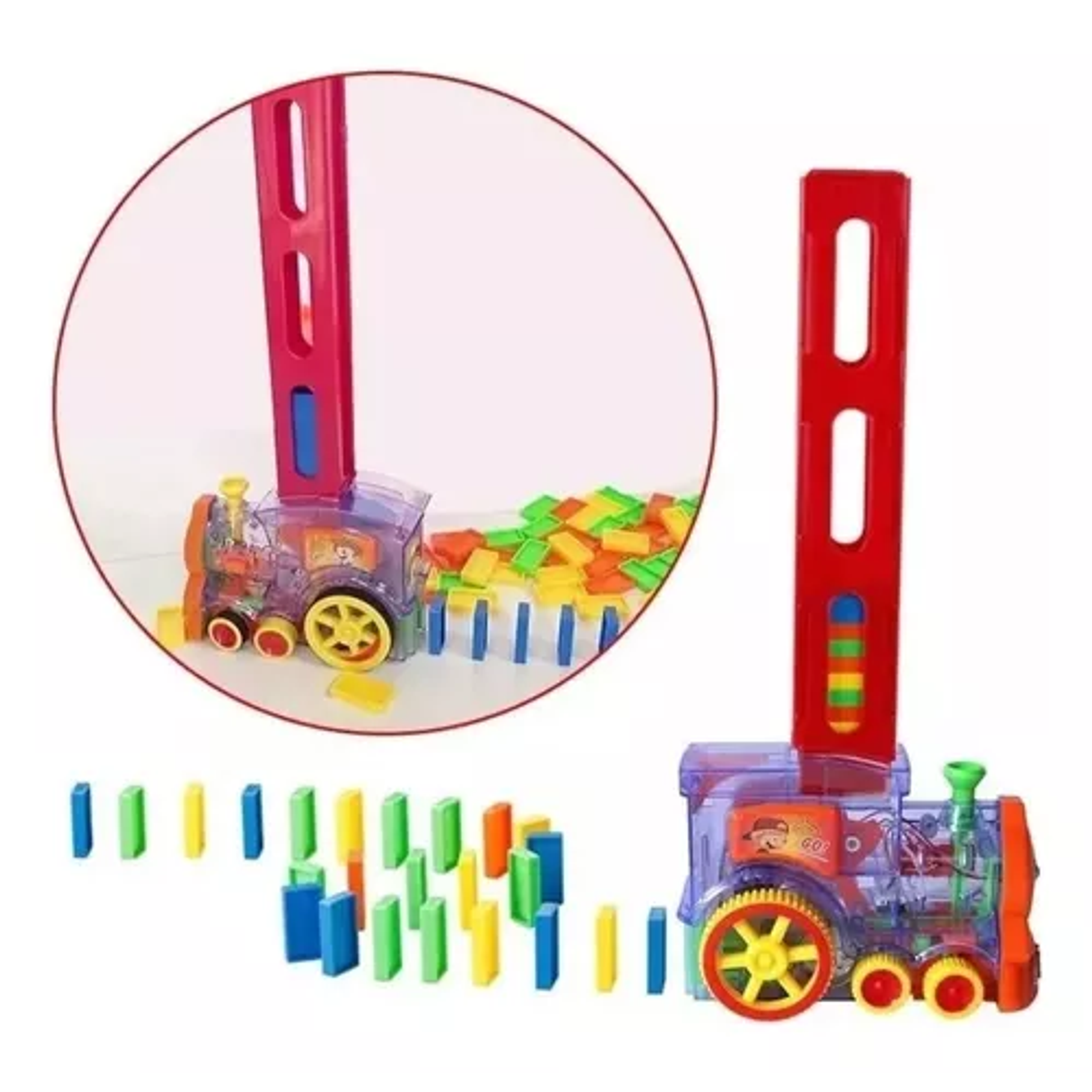 Tren Juguete Dominó Automático Juego Para Niños Y Niñas Personaje Tren Domino 1