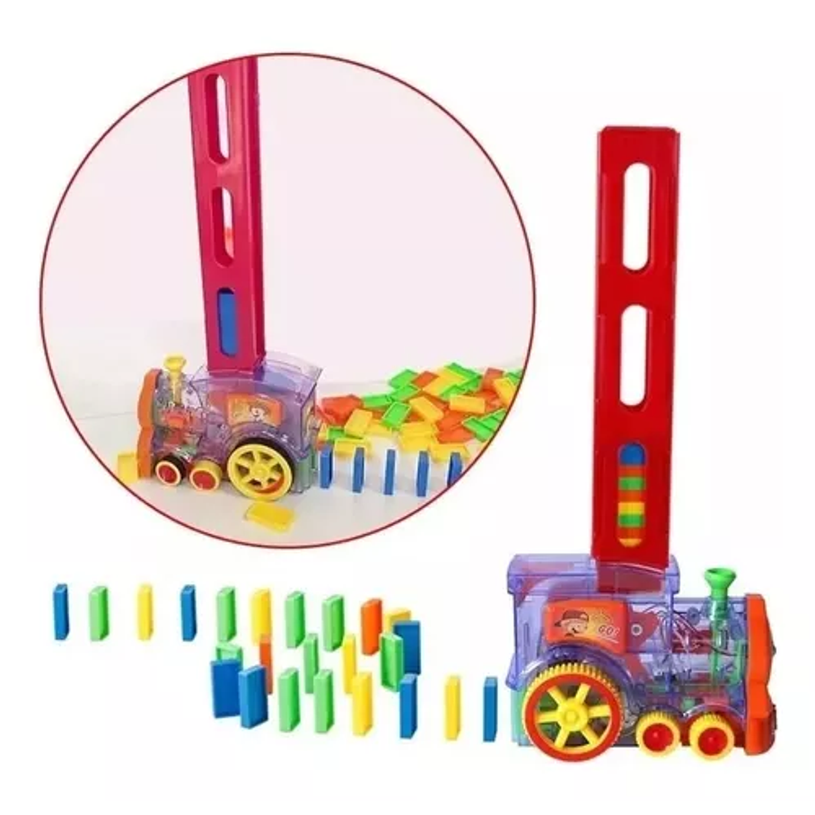 Tren Juguete Dominó Automático Juego Para Niños Y Niñas Personaje Tren Domino 1