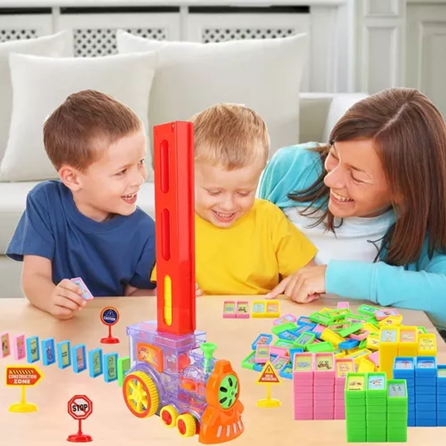 Tren Juguete Dominó Automático Juego Para Niños Y Niñas Personaje Tren Domino 4